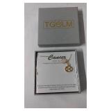 Cancer Zodiac Sign Necklace in Gift Box - Gold Plated