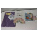 Lot of Assorted Kids Items: Unicorn Shirt, Greeting Card, DIY Craft Book, Nail Art Decorations