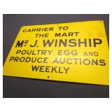 Yellow Porcelain Sign