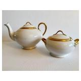 Vintage LIMOGES Tea Pot & Sugar Bowl - Porcelain