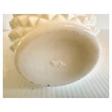 ANCHOR HOBNAIL Moonstone Opalescent Bowl, Milk Glass Goblet and Vase Set of Three