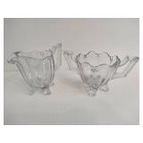 Vintage 2.5" Glass Sugar & Creamer Set