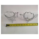 Vintage 2.5" Glass Sugar & Creamer Set