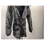 Stylish Black Quilted Jacket with Hood - Size L