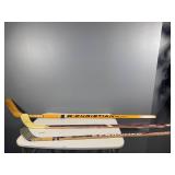 Collection of 3 Vintage Hockey Sticks - Christian Bros, Minnesota Wild, Frontier