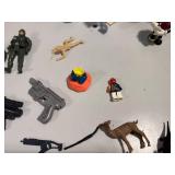 Mixed Lot of Action Figures, Military Toys, and Accessories