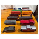 Collection of 13 HO Guage Vintage Model Train Cars and Cabooses