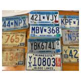 Lot of 10 Vintage Minnesota License Plates from 1970s and 1980s