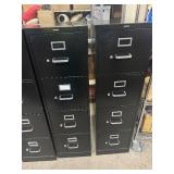 Two Matching Hon Black File Cabinets