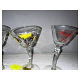 Vintage Barware Set with Glasses, Tray