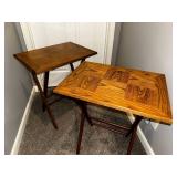 Pair of Wooden Folding Trays