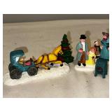 Vintage Christmas Village Figurines Set