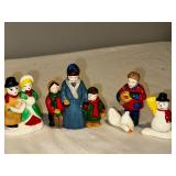 Vintage Christmas Village Figurines Set