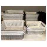 Lot of White Plastic Storage Baskets