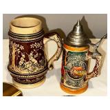 Vintage Steins, Plate & Crumb Catcher Lot