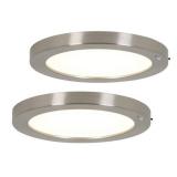 ARTIKA Lot of 2 Packs of- Lumo 8 in. 1-Light Modern Brushed Nickel Integrated LED Flush Mount Ceiling Light Fixtures for Kitchen or Bedroom (2 lights per pack)