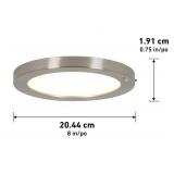 ARTIKA Lot of 2 Packs of- Lumo 8 in. 1-Light Modern Brushed Nickel Integrated LED Flush Mount Ceiling Light Fixtures for Kitchen or Bedroom (2 lights per pack)