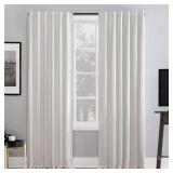 Sun Zero Lot of 7- 56260 Greyson Faux Dupioni Silk Extreme 100% Blackout Back Tab Curtain Panels, 50" x 95", Pearl White