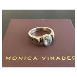 Monica Vinader Silver Aquamarine Ring