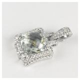 Judith Ripka Prasiolite & CZ sterling silver Enhancer. ***Estimated Replacement value $200***