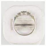 Round Cut Cz Sterling Silver Band. Size 9.75 - 10.