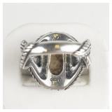 Carolyn Pollack  Twisted Rope Jasper Southwest Sterling Silver Statement Ring . Size 9.75 - 10.