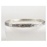 Mexico (Unknown) Textured Sterling Silver Bangle.