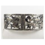 Joy-Mex Floral Sterling Silver Panel Bracelet.