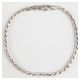 Sunstone  Italian Rope Sterling Silver Chain Bracelet .