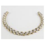 Ross Simons  Diamond Etched Two-Tone Sterling Silver Bracelet.