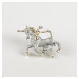 Two-Tone Unicorn Base Metal Lapel Pin.