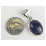 Amethyst Oval Cabochon sterling silver pendant.