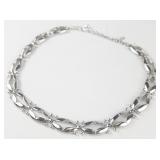 Monet Chunky Silver Tone Base Metal Choker Necklace.