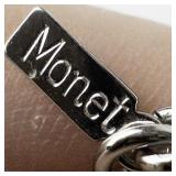 Monet Chunky Silver Tone Base Metal Choker Necklace.