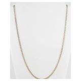 Sunstone  24" Thin Mariner Vermeil Chain Necklace.