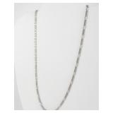 Sunstone  Thin Figaro Sterling Silver Chain Necklace.