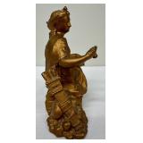 Antique American Statue Seated Roman Woman Clock Topper Made by AMWF & Co NY