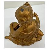 Antique American Statue Seated Roman Woman Clock Topper Made by AMWF & Co NY