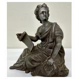 Antique American Statue Seated Roman Male Clock Topper