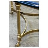 Brass Claw Foot Base with Beveled Edge Glass Top Coffee Table