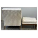 Lovely Vintage Upholstered Chair with Ottoman