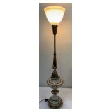 Stiffel Brass and Enamel Tall Mid Century Lamp