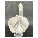 Vintage Lalique 2 Swans Frosted Crystal Figurine