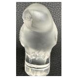 Vintage Lalique Frosted Owl Figurine - Signed