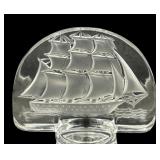 Lalique Crystal Caravelle Sailing Ship Trinket / Jewelry Dish