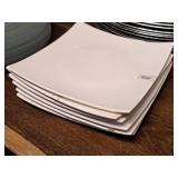 Lot of (6) Commercial Grade Strengthened Bone China Dinner Plates 8"x8" by Du Lait® Tannex®