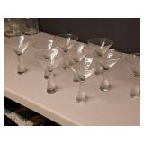 Lot of (9) 7-1/2" Glass Martini Glasses (Clear)