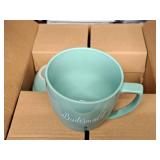 Lot of (3 Boxes) Bridesmaid Mugs 6-count ( 18 total items ) (Mint Green)