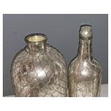 Bottle Vases with Mesh Wrap - (1) 4-1/2"x16-1/2", (1) 7-1/2"x16"