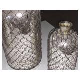 Bottle Vases with Mesh Wrap - (1) 5"x8", (1) 7-1/2"x16"